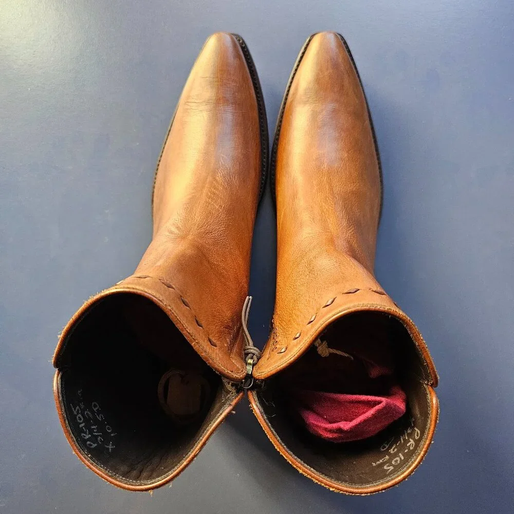 Stallion Men's Brown Leather Zorro Ankle Boots - Picture 1 of 3